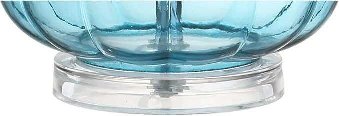 JONATHAN Y 28.5" Aqua Glass Teardrop LED Table Lamp Set of 2 for Living Room Bedroom Nightstand, White Linen Shade Modern Transitional Bedside Desk Lamp (JYL1079B-SET2)