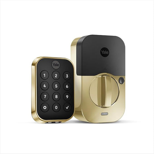 Yale Assure Lock 2 Deadbolt, Lifetime Brass Key-Free Smart Lock with Z-Wave Connected Keypad for Code Entry, YRD430-ZW2-P05