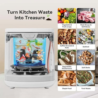 3.5L Smart Electric Composter for Kitchen, Auto-Cleaning & Odor-Free, LED Display, Low Noise, Turns Food Waste into Dry Fertilizer, Indoor/Outdoor Use, Eco-Friendly Solution