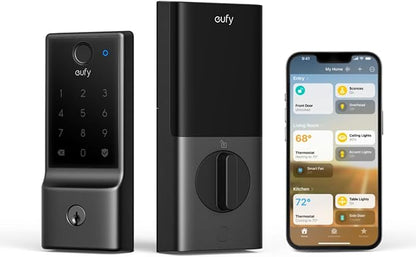 eufy Smart Lock E31, Fingerprint Keyless Entry Door Lock with Apple Home Ecosystem, for Front Door or Back, Supports Matter, Apple Home, Alexa, Google, 10000mAh Battery, Auto Lock