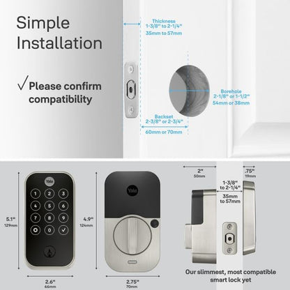 Yale Assure Lock 2 Touch Deadbolt, Oil Rubbed Bronze Entry Door Lock with Touch Digital Keypad Keypad and Fingerprint Scanner with Back-Up Key, (No Wi-Fi), YRD410-F-BLE-0BP