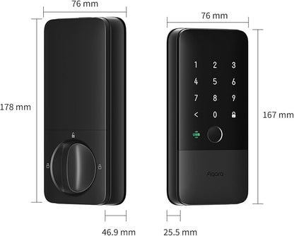Aqara UWB Smart Lock U400, Matter Over Thread, Apple Home Key, Fingerprint Keyless Entry Deadbolt,Touchscreen Keypad, Rechargeable Battery, Supports HomeKit, Alexa, Google, Home Assistant, Silver