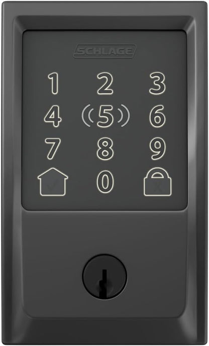 Schlage Encode Plus Smart Wi-Fi Lock for Front Door, Keyless Entry Deadbolt, Unlock with Apple Watch, Built-in WiFi and App Control, Easy Install, Alexa & Apple HomeKit Compatible, Matte Black