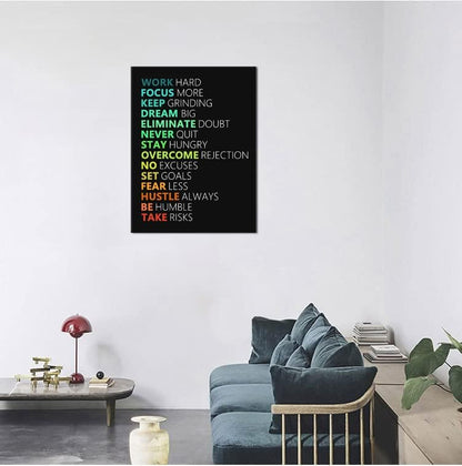 WYJZDZQ8 Inspirational Canvas Wall Art for Office Living Room Motivational Poster Motivation Canvas Prints Artwork Modern Home Decor Painting Stretched and Framed Ready to Hang [30''Wx 40''H]