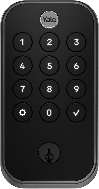 Yale Assure Lock 2 Touch Deadbolt, Black Suede Entry Door Lock with Touch Digital Keypad Keypad and Fingerprint Scanner and Back-Up Key, (No Wi-Fi), YRD410-F-BLE-BSP