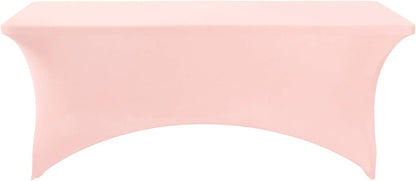 Spandex Table Cover for 6Ft or 4fT or 8ft Table Universal Fitted Stretch Tablecloth for Party, Banquet, Wedding and Events-Blush Pink
