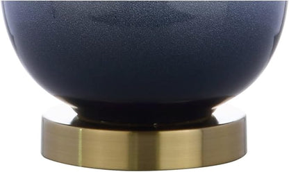 JONATHAN Y JYL3019A Gradient 25" Ceramic/Brass LED Table Lamp Contemporary Traditional Bedside Desk Nightstand Lamp for Bedroom Living Room Office College Bookcase LED Bulb Included, White/Navy