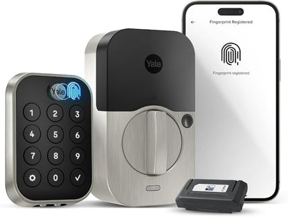 Yale Assure Lock 2 Touch Deadbolt, Satin Nickel Key-Free Smart Entry Door Lock with Z-Wave (ZW3) Connected Touchscreen Keypad for Code Entry and Remote Access, YRD430-F-ZW3-619