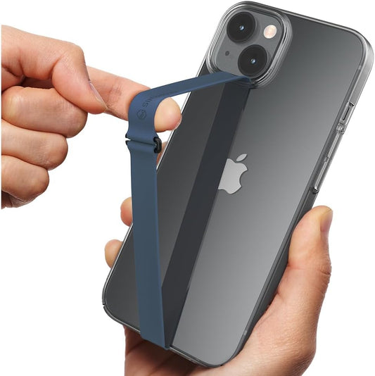 C-Shaped Clip Finger Phone Grip, Sinjimoru Silicone Cell Phone Strap for Phone Case with Clip as Phone Loop Holder for iPhone Case & Samsung Phone. Sinji Loop Clip Navy 230