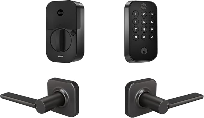 Yale Assure Lock 2 Keypad with Bluetooth and Valdosta Lever in Black Suede (Pack of 3)