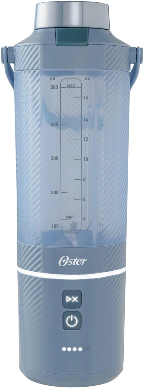 Oster – GoMax 20oz Portable Blender, Anti-Jam Reversible Blade, Detachable Travel Cup - Blue