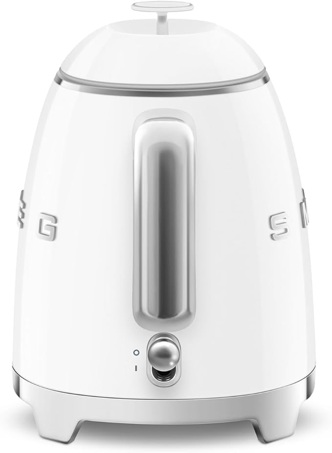 SMEG Mini 50's Retro Style 3 Cup Electric Kettle with Double Wall Anti Slip Base and Water Level Indicator (White)