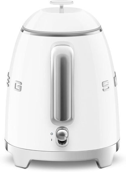 SMEG Mini 50's Retro Style 3 Cup Electric Kettle with Double Wall Anti Slip Base and Water Level Indicator (White)