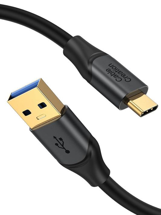 CableCreation USB C to USB A Cable 1FT,USB 3.1 USB 3.2 Gen2 10Gbps USB A to C Data Cable, Android Auto Cable 3A for USB C External SSD MacBook Pro iPad S21, iPhone 16/15 Pro Max Plus,0.3m