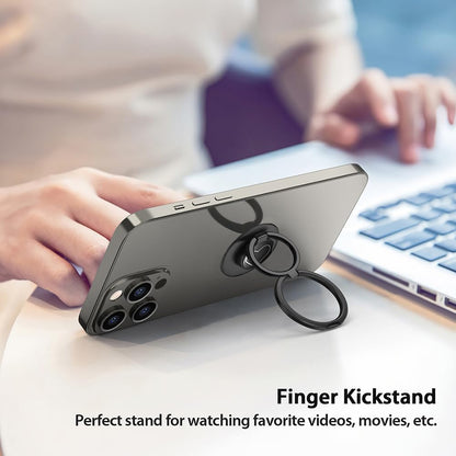 Phone Grip, Phone Ring Holder Finger Kickstand, Foldable & Adjustable Double Metal Cell Phone Rings Gripper Stand for iPhone Samsung &Other Phones - White Heart