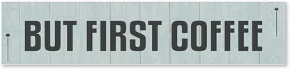 Generic Funny Wood Sign But First Coffee Rustic Wooden Hanging Sign Home Farmhouse Kitchen Wall Decoration 16 x 4 Inch