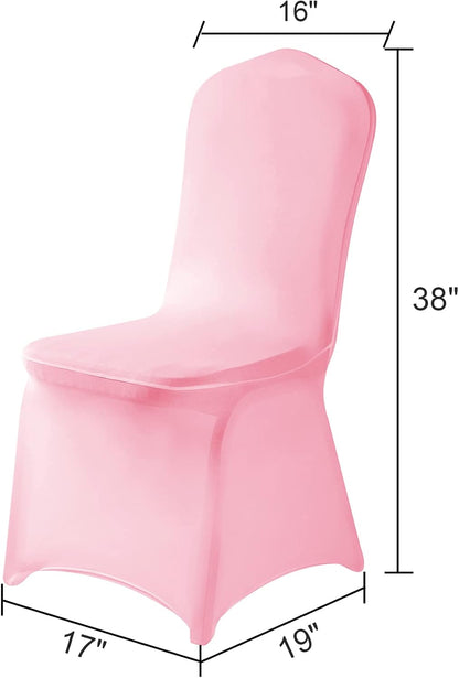 Spandex Chair Covers, 25PCS, Removable Washable Protector for Living Room, Party, Banquet, Wedding, Hotel (Pink)