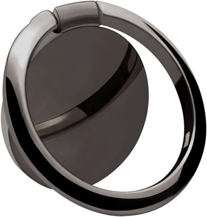 Metal Cell Phone Ring Holder Finger Ring Stand, 360 Degree Rotation Ring Kickstand Grip Holder for Magnetic Car Mount, Black