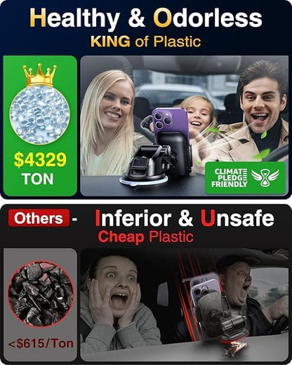 VANMASS Car Phone Holder 2025 Ultimate Military-Grade Phone Holder for Your Car Windshield Dashboard【Newest Best Strongest】 Cell Phone Car Mount with Patent & Safety Certs for iPhone Samsung Android