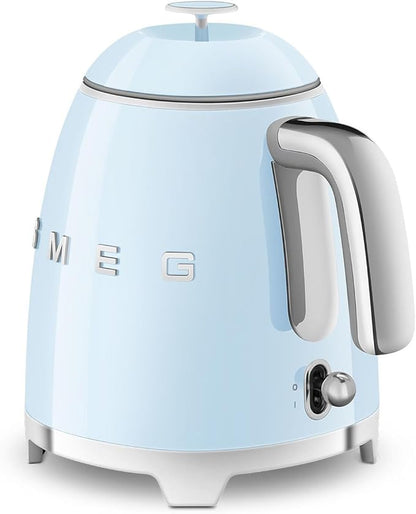 SMEG Mini 50's Retro Style 3 Cup Electric Kettle with Double Wall Anti Slip Base and Water Level Indicator (Pastel Blue)