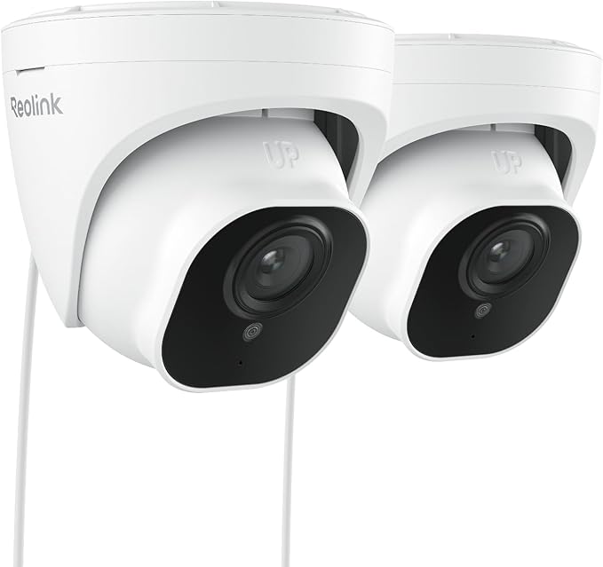 REOLINK 5MP PoE Security Camera, Surveillance Outdoor Indoor for home, Person/Vehicle/Pet Detection, Time-Lapse, Work with Smart Home, 100ft IR Night Vision, Support 512GB SD Card, RLC-520A(Pack of 2)