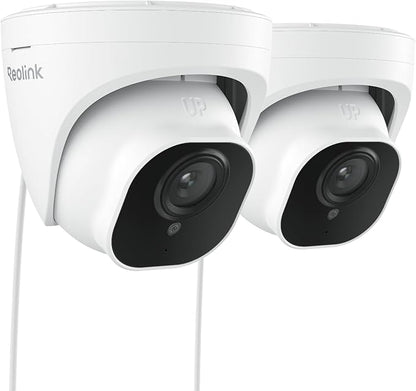 REOLINK 5MP PoE Security Camera, Surveillance Outdoor Indoor for home, Person/Vehicle/Pet Detection, Time-Lapse, Work with Smart Home, 100ft IR Night Vision, Support 512GB SD Card, RLC-520A(Pack of 2)