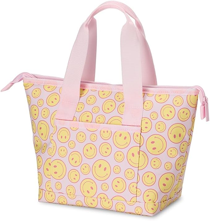 Swig Life Lunchi Lunch Box, Waterproof and Insulated Lunch Box for Women with Wide Bottom, Zipper Closure, Back Pocket and Top Handle in Oh Happy Day