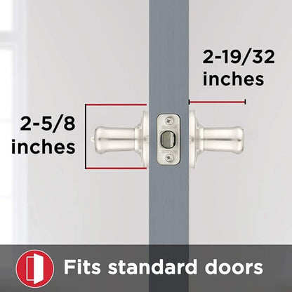 Kwikset Tustin Interior Privacy Door Handle with Lock, Door Lever For Bathroom and Bedroom, Polished Chrome Reversible Keyless Turn Lock