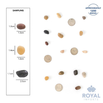 Royal Imports 30LBS River Rocks Decorative Ornamental Pebbles, Garden Landscaping Stones, Gravel Filler for Plants, Vases, Succulents, Home Decor, Aquariums, Crafting, Animal Habitat - Small Natural