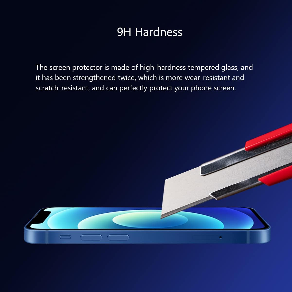 Blue Light Screen Protector for iPhone 12 Mini (5.4''), Eye Protection Tempered Glass Film, Scratch-Resistant, N0 Bubble, Case friendly，with Easy Installation Kit, 2 Pack