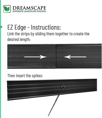 Dreamscape E-Z Edge Aluminum Landscape Edging - 8 Strips, 6ft Each (48ft Total), Bronze - Professional Quality Landscaping Border, Metal Divider for Lawn, Garden, Flowerbed…