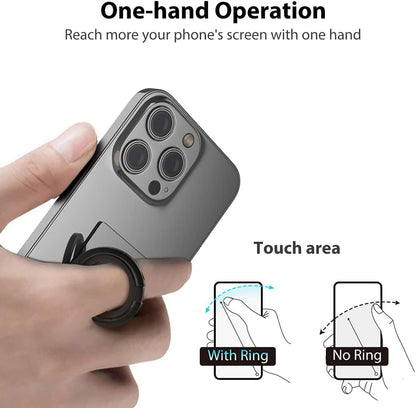Phone Grip, Phone Ring Holder Finger Kickstand, Foldable & Adjustable Double Metal Cell Phone Rings Gripper Stand for iPhone Samsung &Other Phones - White Marble
