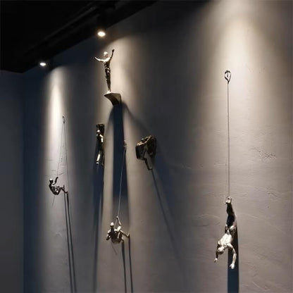 Set of 6 Climbing Men Wall Art Decor Sculpture,Nordic Modern Simplicity Decorative Wall Art, Climbing Man Sculptures,Home & Office Climber Gifts
