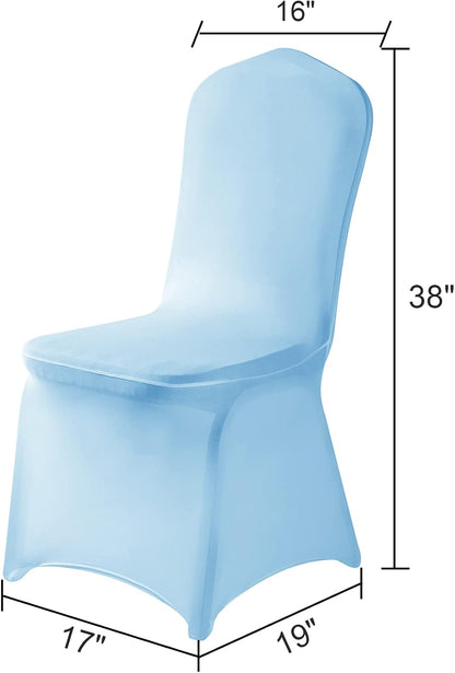 Spandex Chair Covers, 12PCS, Washable Protector for Living Room, Party, Banquet, Wedding, Hotel (Blue Mist)