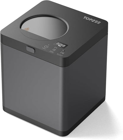 TOPZEE Electric Composter for Kitchen|3L Kitchen Compost Bin Countertop Odorless|Food Composter Auto-Cleaning, Dark Gray