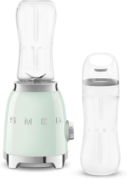 SMEG 50's Retro Style Personal Blender with Backlit Knob and Two BPA 600 ML Free bottles PBF01PGUS Pastel Green