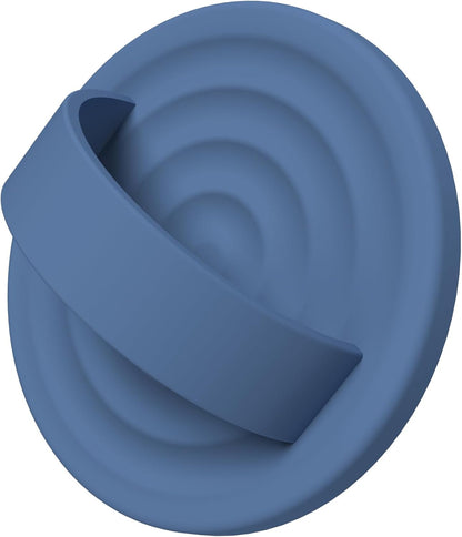 Magnetic Phone Ring Grip Holder, Silicone Finger Loop Grip, Compatible with MasSafe, Back of Phone for iPhone Pro Max/Plus/16/15/15/14/13/12 Series, Azure Blue