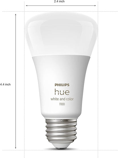 Philips Hue Color 75W A19 Smart LED Bulb 2PK + Hue Bridge - White and Color Ambiance
