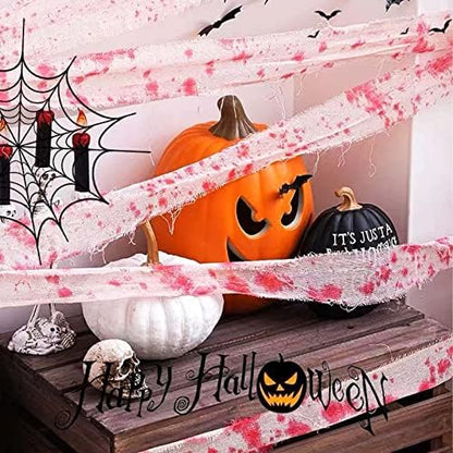 Wholelovein Halloween Creepy Bloody Cloth 800 inch Scary Blood Gauze Bandages Decorations