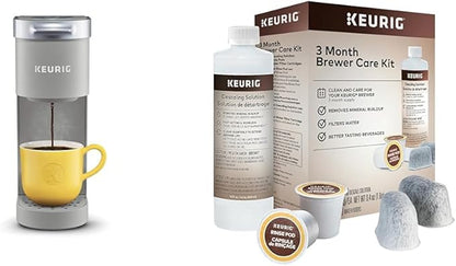 Keurig K-Mini Single Serve Coffee Maker & 3-Month Brewer Maintenance Kit Includes Descaling Solution, Water Filter Cartridges & Rinse Pods, Compatible Classic/1.0 & 2.0 K-Cup Coffee Makers, 7 Count