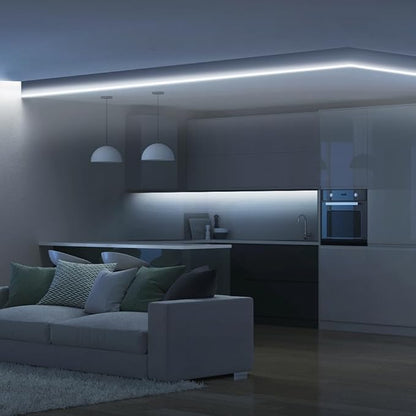 Feit Electric 16 ft LED COB Tape Light, 2950 Lumens Total, 3000K Bright White, Dimmable with Included Remote, Plug-in or Direct Wire Installation, Ultrathin Continuous Strip Lighting, TAPE192/COB/LED