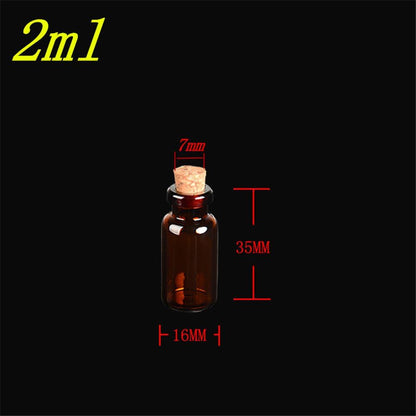 12units 2ml Glass Amber Vials with Cork Empty Small Brown Tiny Glass Jars Mini Glass Bottles Vials Jars (12, 2ML)