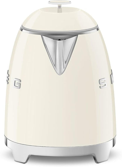 SMEG Mini 50's Retro Style 3 Cup Electric Kettle with Double Wall Anti Slip Base and Water Level Indicator (Cream)