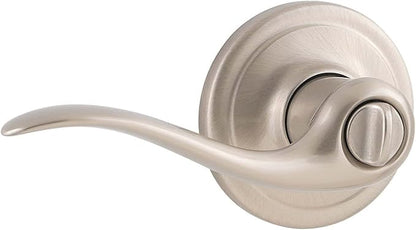 Kwikset Tustin Entry Door Handle with Lock and Key, Secure Keyed Reversible Lever Exterior, For Front Entrance and Bedrooms, Venetian Bronze, Pick Resistant Smartkey Rekey Security and Microban