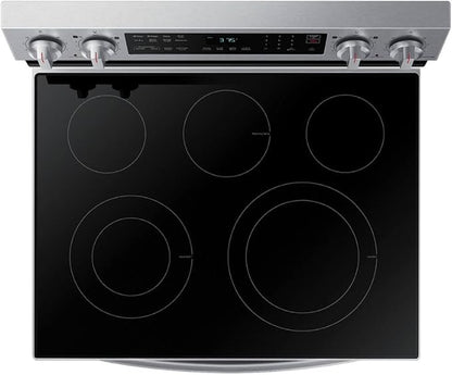 Samsung 6.3 Cu. Ft. Smart Freestanding Electric Range with No Pre-heat Air Fry & Convection, Stainless Steel, NE63A6511SS/AA