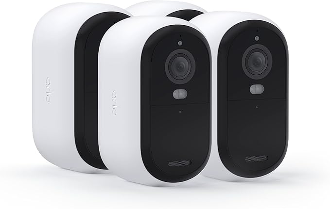 Arlo Essential Security Wireless 2K Camera with Spotlight, Indoor/Outdoor, 2nd Gen, 2-Way Audio, Color Night Vision, Motion Activation, Real Time Notifications, White, VMC3450, 4-Pack (Renewed)