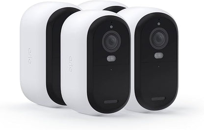 Arlo Essential Security Wireless 2K Camera with Spotlight, Indoor/Outdoor, 2nd Gen, 2-Way Audio, Color Night Vision, Motion Activation, Real Time Notifications, White, VMC3450, 4-Pack (Renewed)