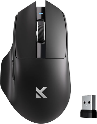 G7 Lightweight Ergonomic Wireless Mouse, PAW3311 12K DPI Sensor, Tri-Mode Connection, Wireless/Wired 1K Polling, 55g Weight, 800mAh Bettery (Black)