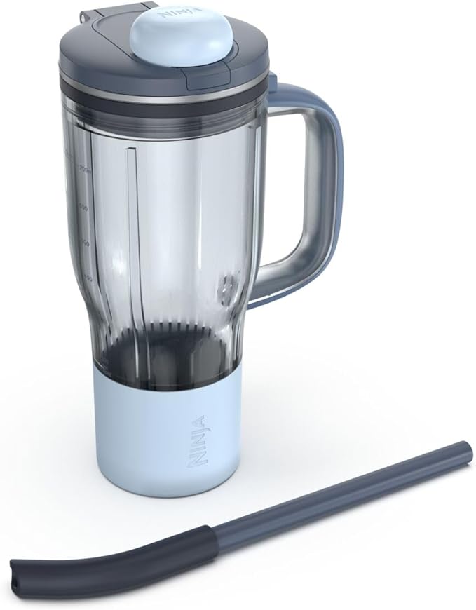 Ninja BlendBOSS | Personal Smoothie Tumbler | 26oz Travel Tumbler w/Leakproof Lid, Detachable Straw & Integrated Chug Spout | Dishwasher Safe & BPA Free | Cyberspace | XSKDB326SLCY| 2025