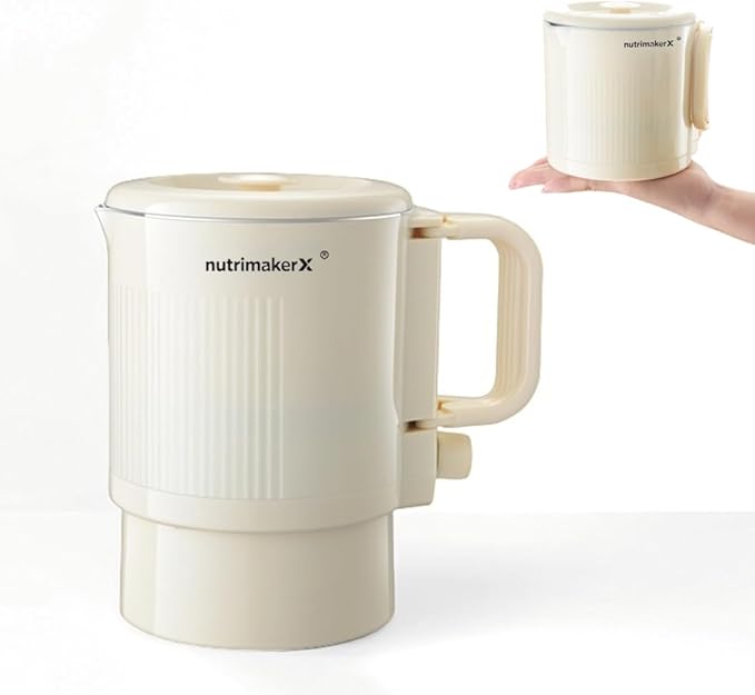 Premium Travel-Friendly Foldable Electric Kettle - 21oz Hot Water Boiler with for Coffee, Tea & Instant Drinks, Portable & Space-Saving Design for Camping, RV Trips & Hotel Stays, US Plug